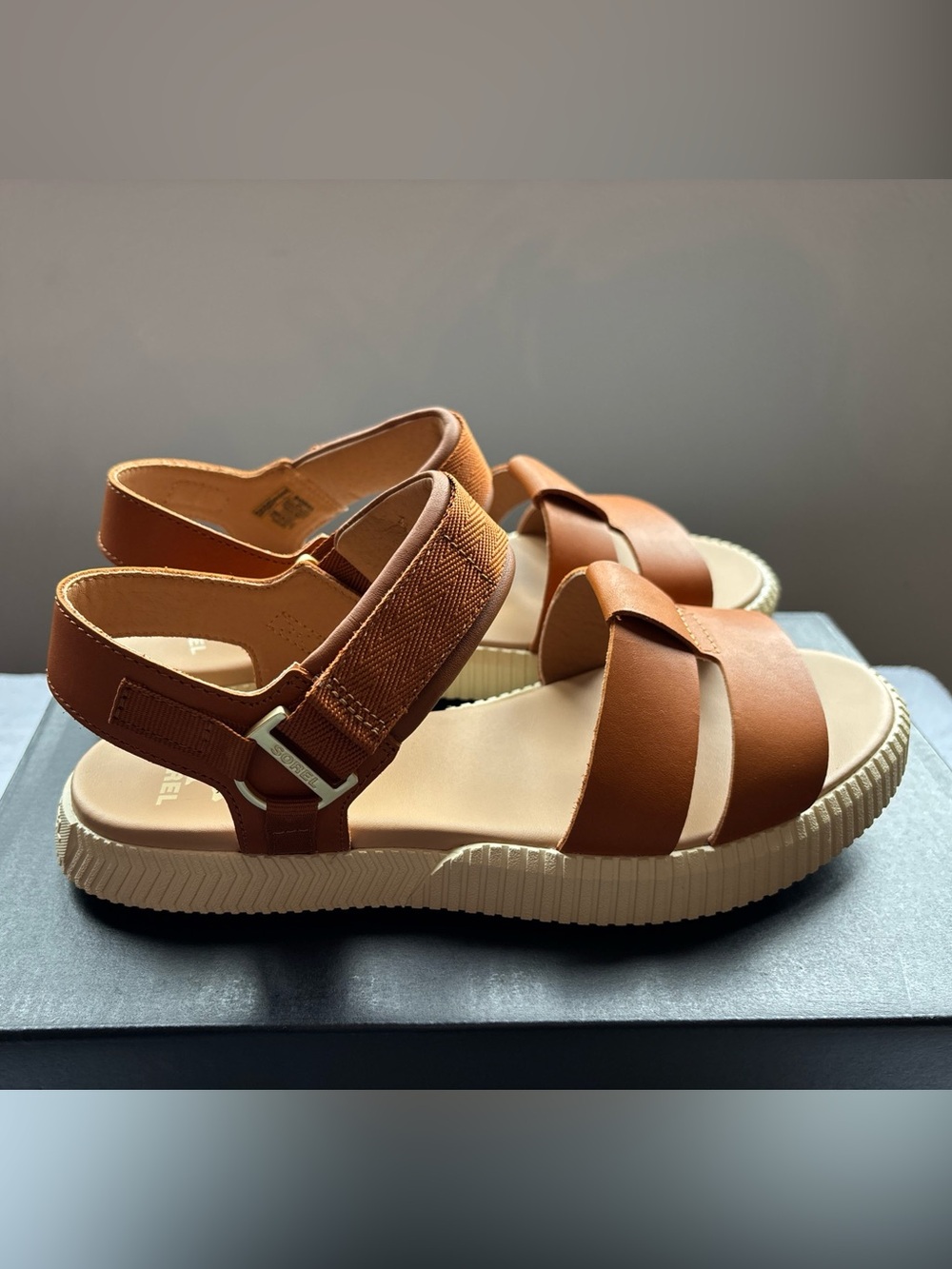 Sorel Tan Leather Slingback Sandals